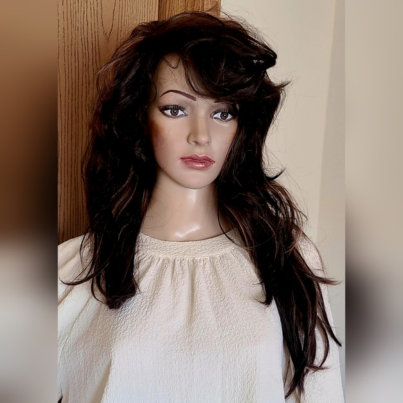 CALVIN KLEIN WOMEN'S SIZE LARGE BACK BUTTON CREPE FEEL BLOUSE - Picture 2 of 9